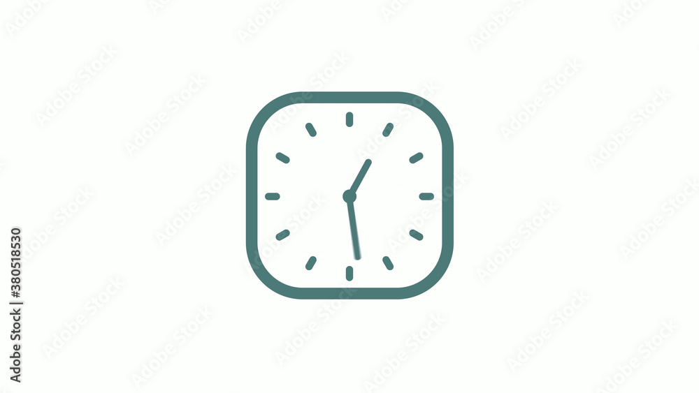 New cyan gray color 12 hours counting down clock icon on white background New cyan gray color 12 hours counting down clock icon on white background