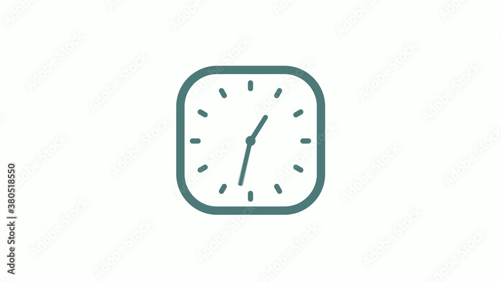 New cyan gray color 12 hours counting down clock icon on white background New cyan gray color 12 hours counting down clock icon on white background