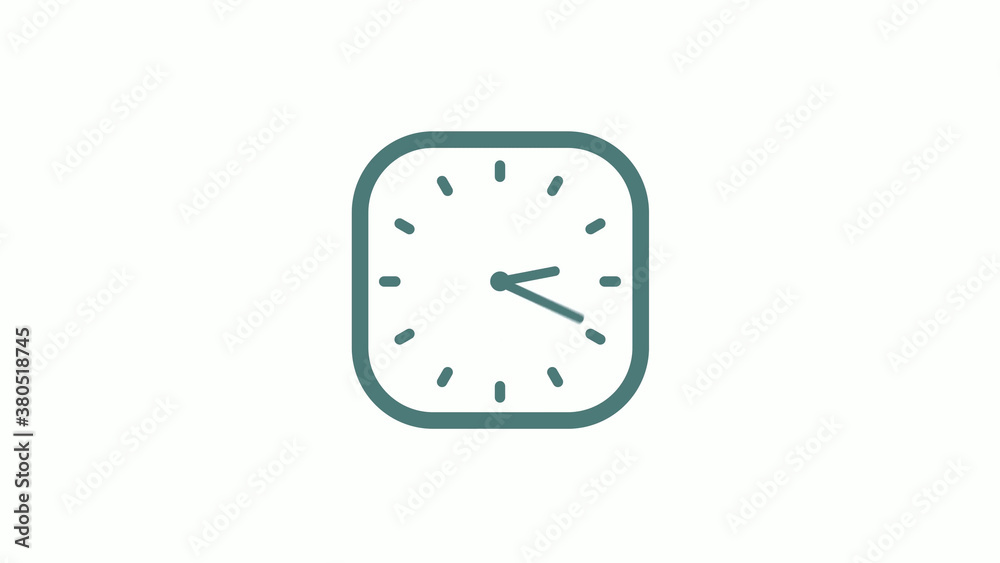 New cyan gray color 12 hours counting down clock icon on white background New cyan gray color 12 hours counting down clock icon on white background