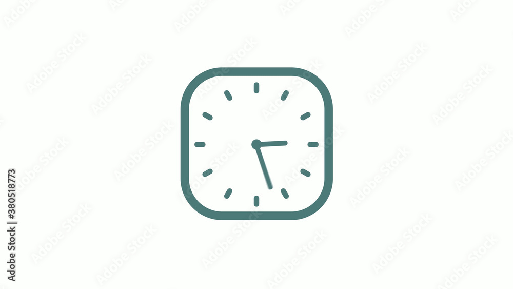 New cyan gray color 12 hours counting down clock icon on white background New cyan gray color 12 hours counting down clock icon on white background