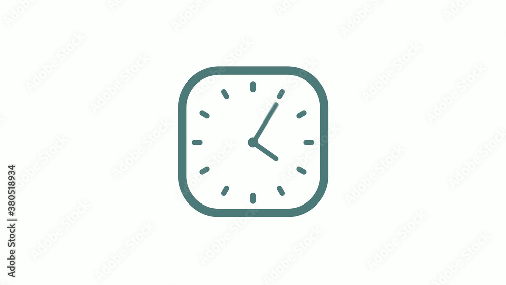 New cyan gray color 12 hours counting down clock icon on white background New cyan gray color 12 hours counting down clock icon on white background