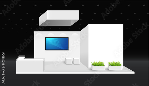 Booth template. corporate identity. creative exhibition stand vector illustration design. photo