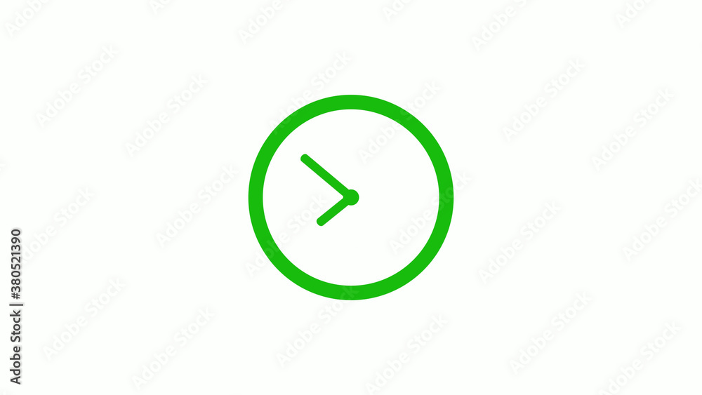 Green color circle 12 hours clockicon on white background,clock icon Green color circle 12 hours clockicon on white background,clock icon
