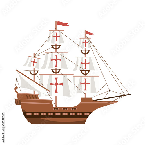 caravel ship sailboat isolated icon