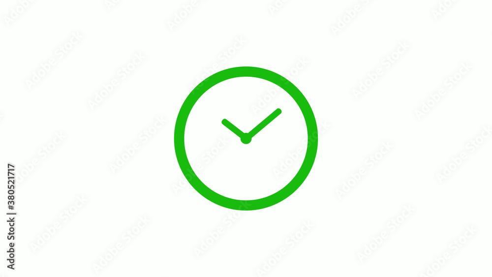 Green color circle 12 hours clockicon on white background,clock icon Green color circle 12 hours clockicon on white background,clock icon