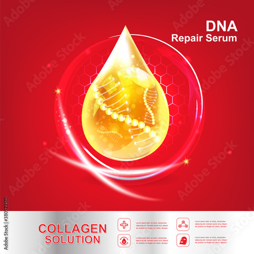 Collagen Serum and Vitamin Background Concept Skin Care Cosmetic.