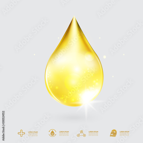 Collagen Serum and Vitamin Background Concept Skin Care Cosmetic.