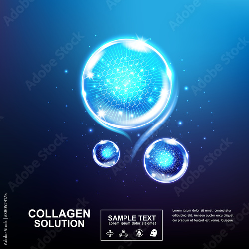 Collagen Serum and Vitamin Background Concept Skin Care Cosmetic.