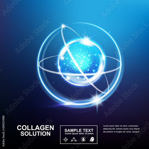 Collagen Serum and Vitamin Background Concept Skin Care Cosmetic.