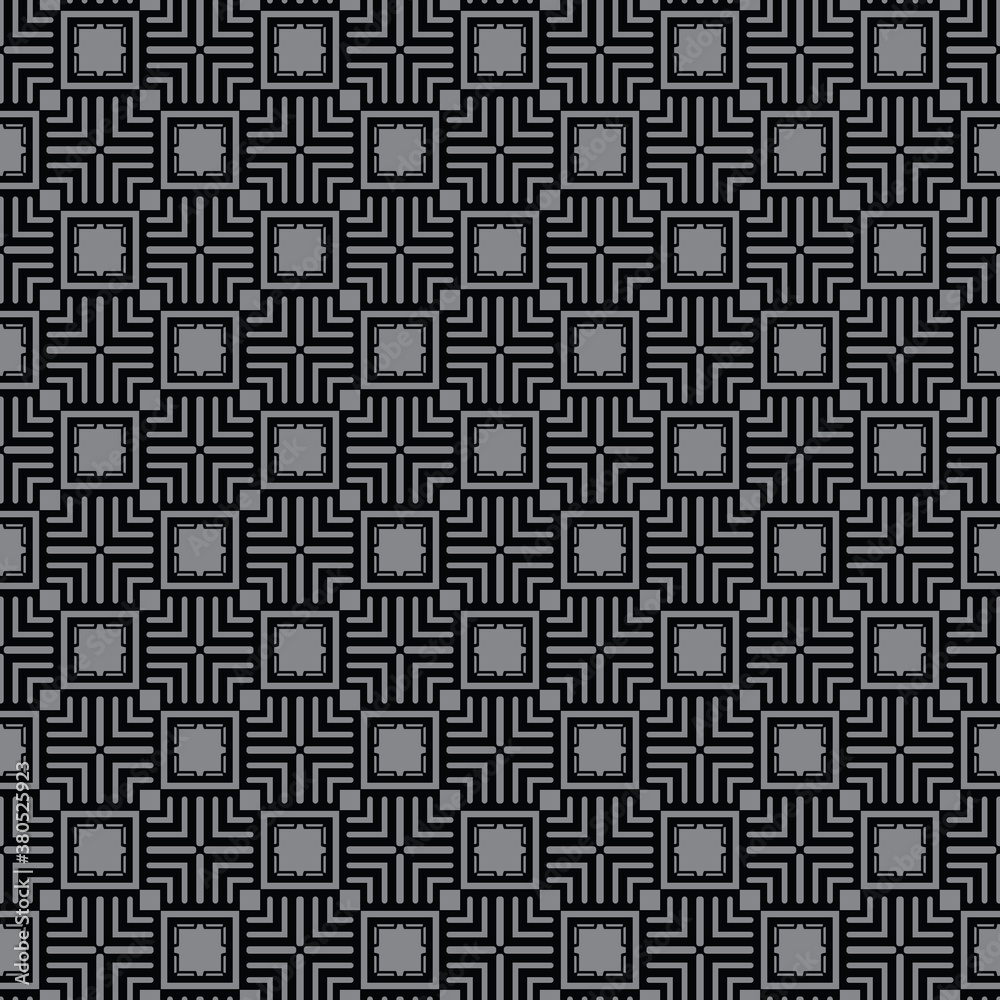 Vector seamless pattern texture background with geometric shapes, colored in black, grey colors.