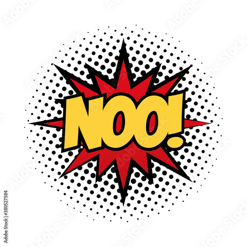 expression splash with noo word pop art fill style
