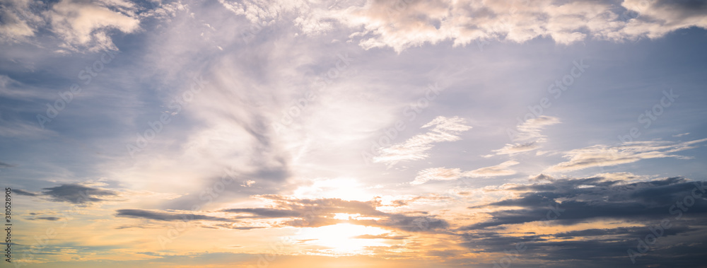Sunset sky with clouds background,Nature concept banner cover design background Sunset sky with clouds background,Nature concept banner cover design background