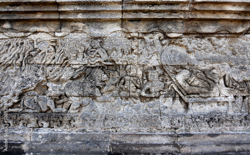 ancient Javanese relief sculpture, an upgrade temple from the Kadiri kingdom, Blitar, Indonesia
 photo