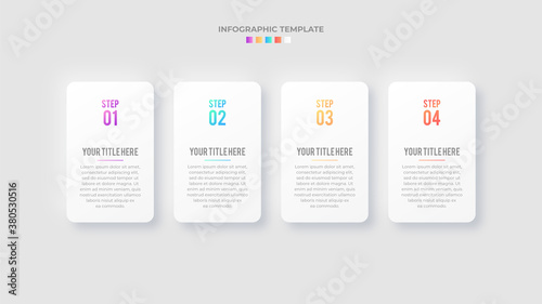 Four 4 Steps Options Timeline Business Infographic Modern Design Template