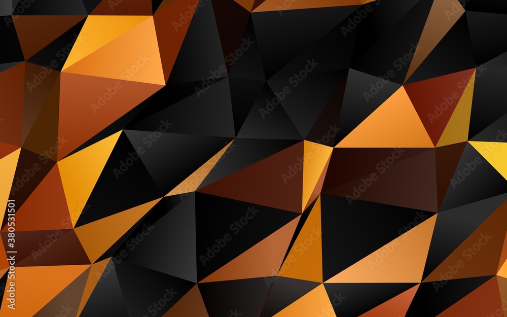 Dark Orange vector polygonal background. Shining illustration, which consist of triangles. Template for your brand book. Dark Orange vector polygonal background. Shining illustration, which consist of triangles. Template for your brand book.