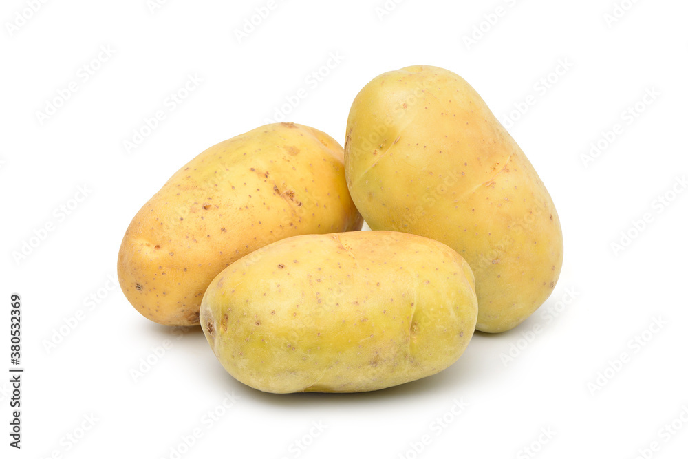 Fresh potatoes isolated on white background. Fresh potatoes isolated on white background.
