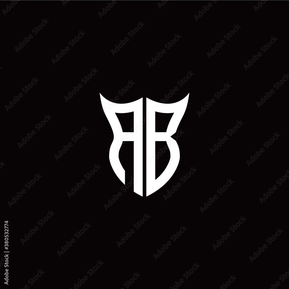 Initial A B letter with unique shield style logo template vector Initial A B letter with unique shield style logo template vector