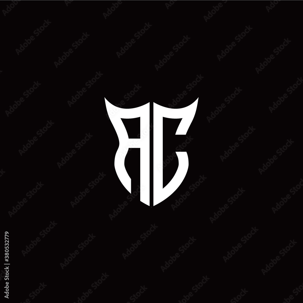 Initial A C letter with unique shield style logo template vector Initial A C letter with unique shield style logo template vector