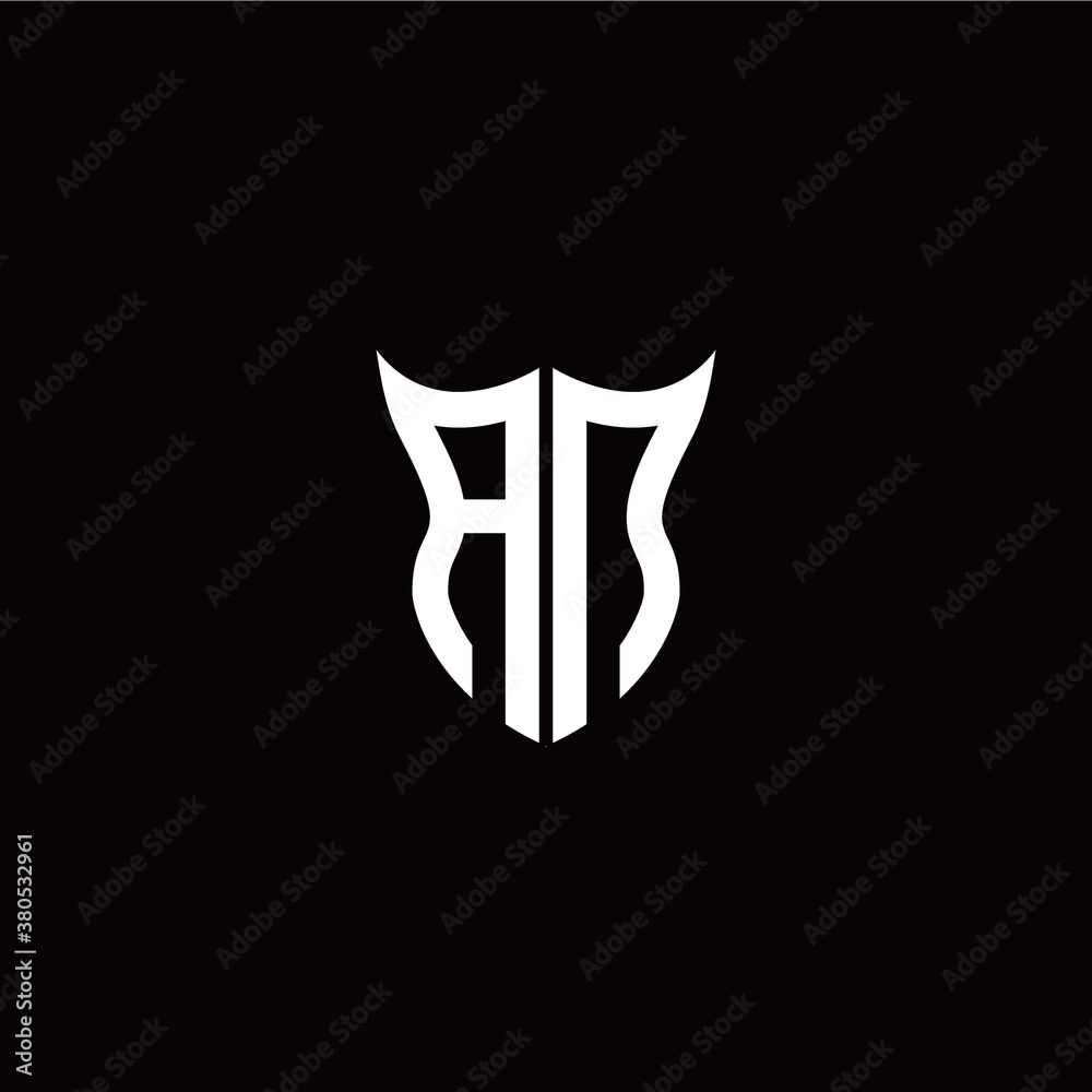 Initial A N letter with unique shield style logo template vector Initial A N letter with unique shield style logo template vector