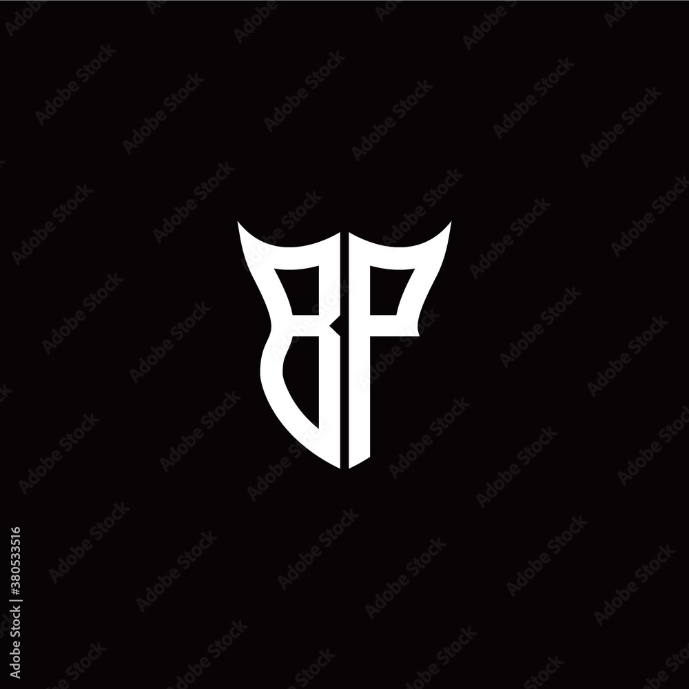 Initial B P letter with unique shield style logo template vector Initial B P letter with unique shield style logo template vector