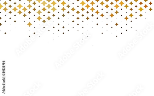 Light Yellow, Orange vector background with colored stars. Decorative shining illustration with stars on abstract template. The pattern can be used for new year ad, booklets.