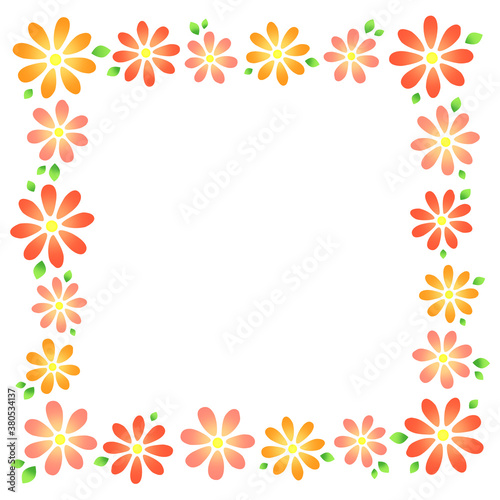 花のフレーム 四角