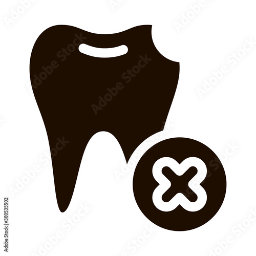 Dentist Stomatology Unhealthy Tooth glyph icon Sign . Caries And Debris Bad Tooth Pictogram. Chairside Assistance Dental Health Service Monochrome Illustration