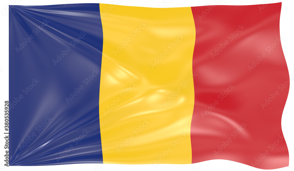 3d Illustration of a Waving Flag of Romania