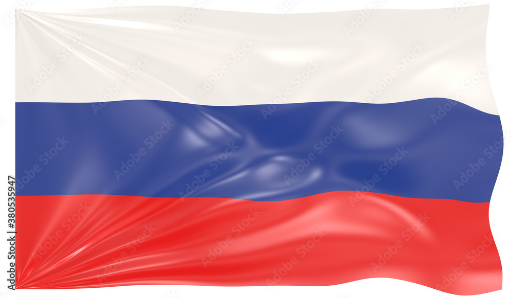 Naklejka premium 3d Illustration of a Waving Flag of Russia
