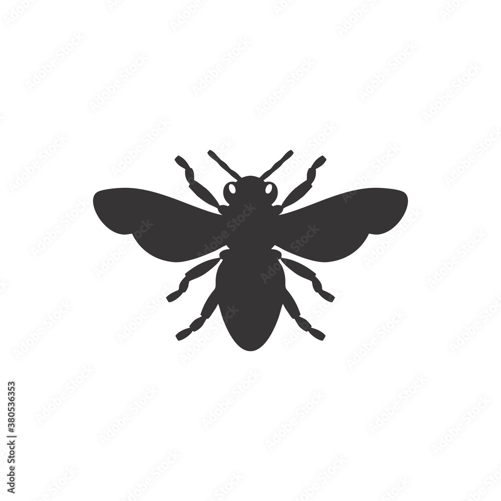Bee icon silhouette vector illustration Bee icon silhouette vector illustration