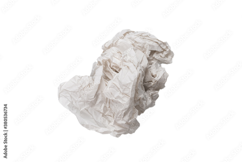 Fototapeta premium Crumpled white paper isolated on white background.