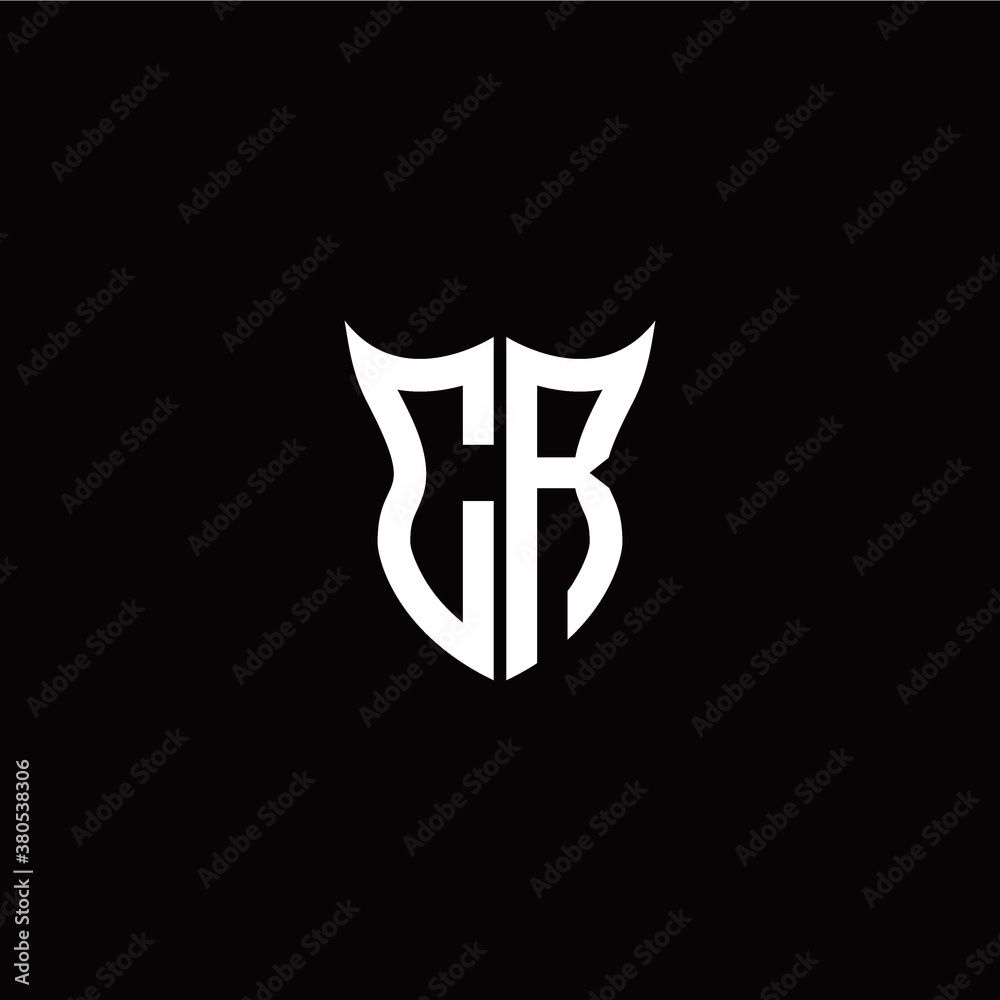 Obraz premium Initial C R letter with unique shield style logo template vector