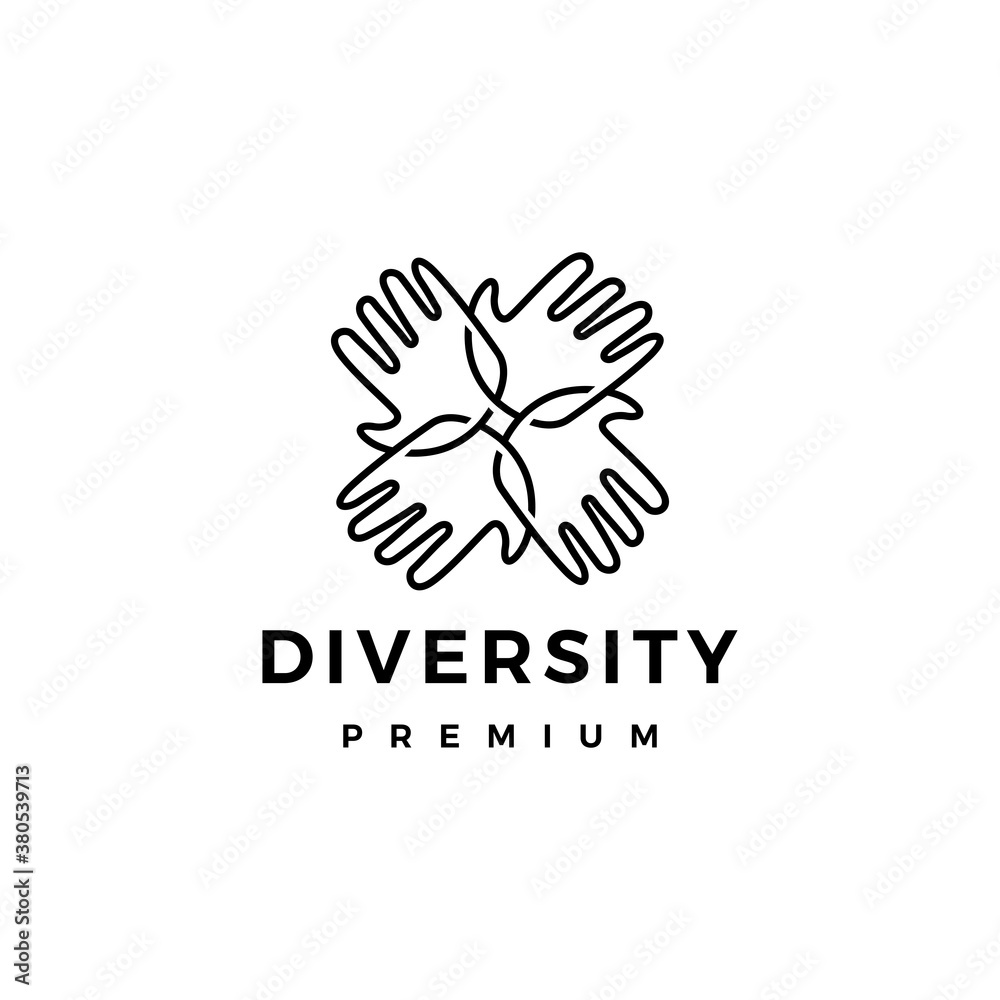 hand diversity team community logo vector icon illustration hand diversity team community logo vector icon illustration