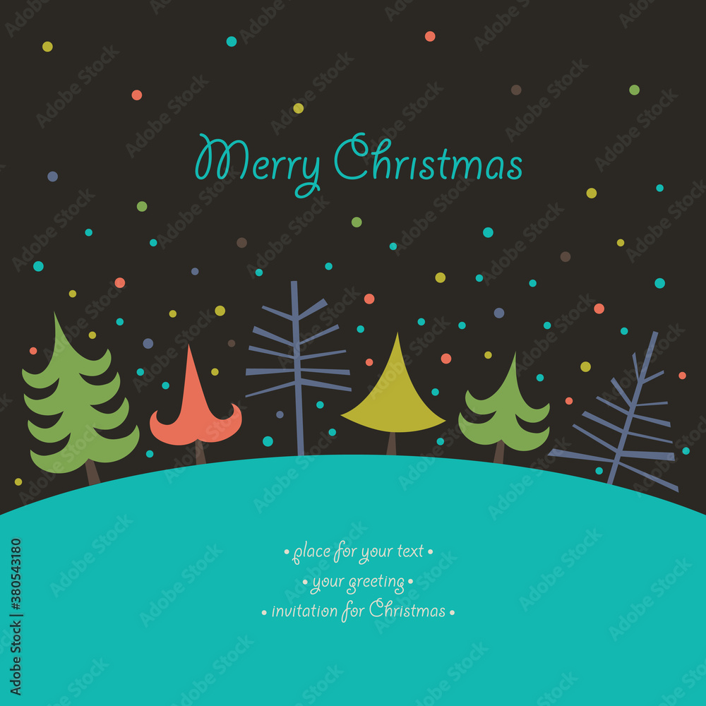 Fototapeta premium Merry Christmas. New Year's print for a postcard, poster and any New Year's decor.