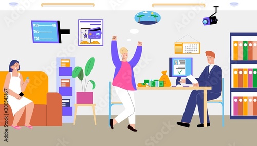 Bank Credit Flat Concept