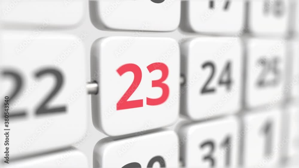 23 date on the turning calendar plate. Deadline or business planning concept 23 date on the turning calendar plate. Deadline or business planning concept