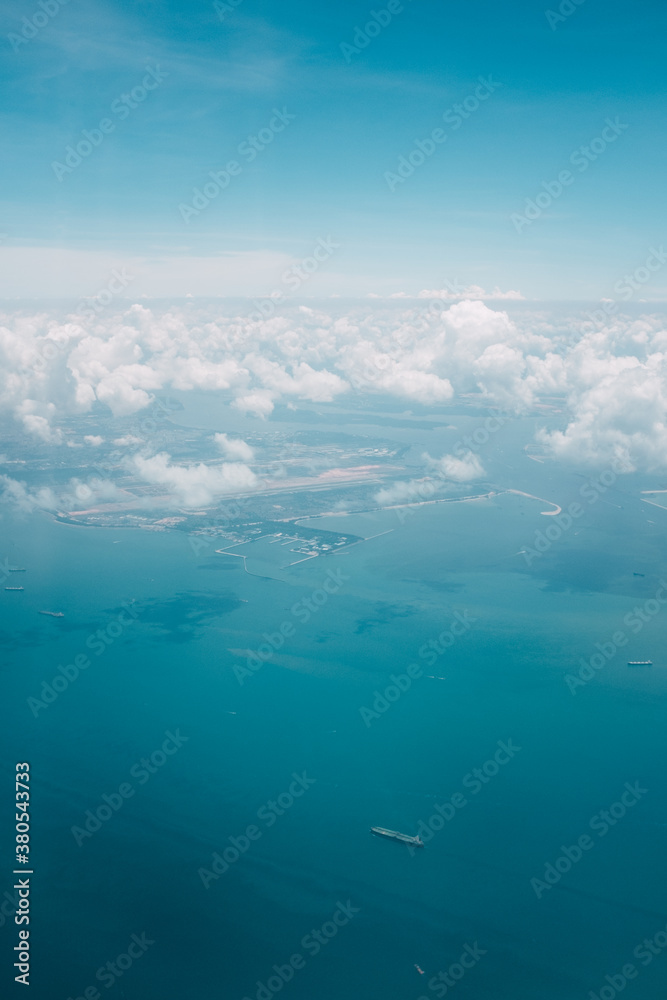 Beautiful Blue View Over Singapore Coast Beautiful Blue View Over Singapore Coast