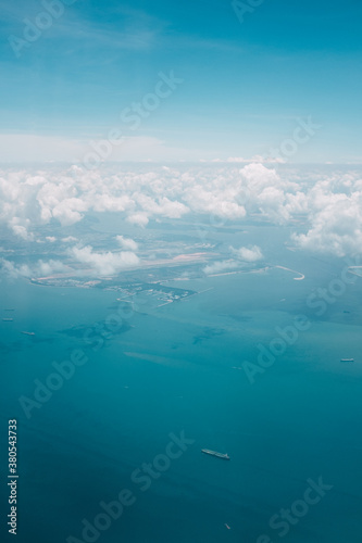 Beautiful Blue View Over Singapore Coast photo