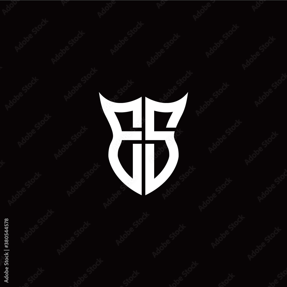 Initial E S letter with unique shield style logo template vector Initial E S letter with unique shield style logo template vector