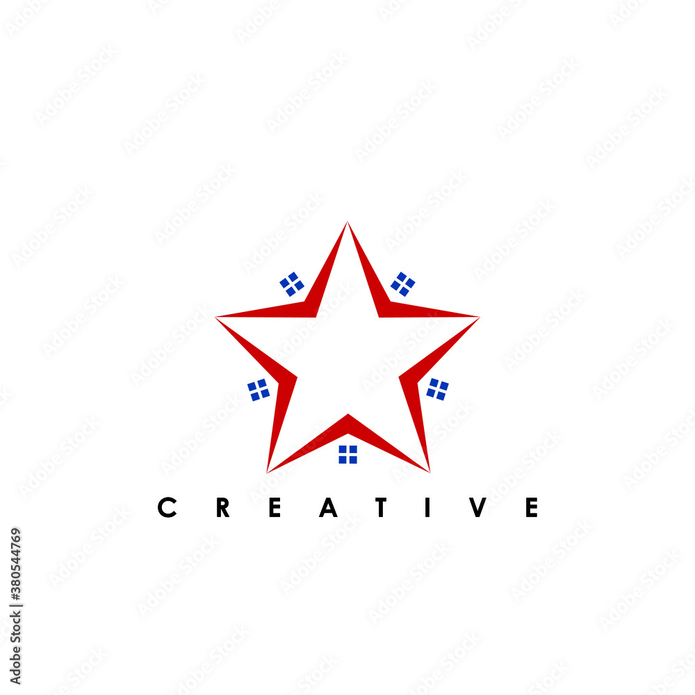 Star and house logo template Star and house logo template