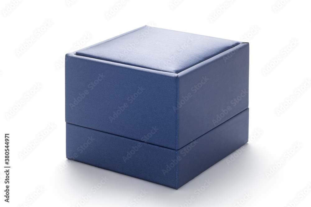 Fototapeta premium blue gift box isolated on white background
