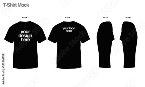 T-Shirt Mock Design. Vector Round t-shirt mockup template. 