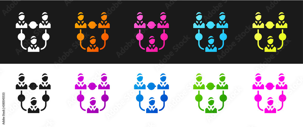 Set Project team base icon isolated on black and white background. Business analysis and planning, consulting, team work, project management. Vector. Set Project team base icon isolated on black and white background. Business analysis and planning, consulting, team work, project management. Vector.