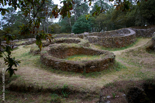 Castro de Borneiro, in Galicia. This archeological site called castro (walled village) in Galician language is an iron-age walled settlement. photo