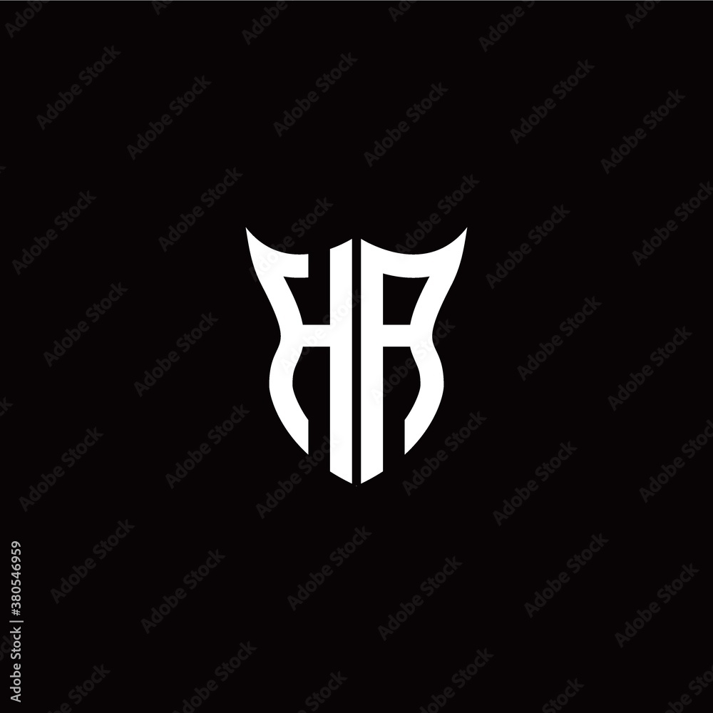 Initial H A letter with unique shield style logo template vector