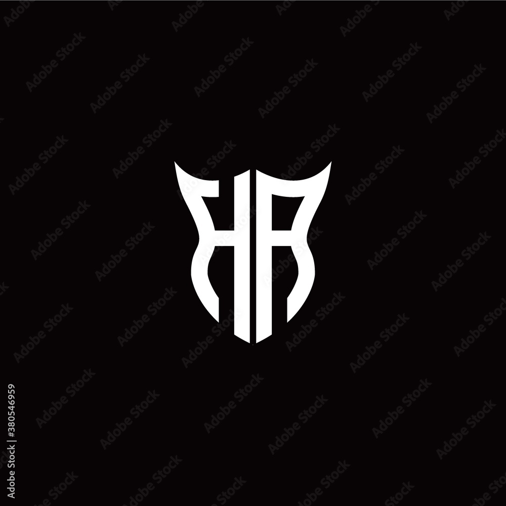 Initial H A letter with unique shield style logo template vector Initial H A letter with unique shield style logo template vector