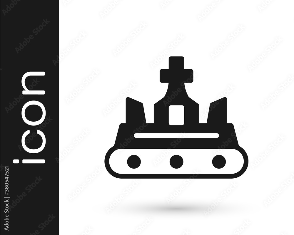 Fototapeta premium Black British crown icon isolated on white background. Vector.