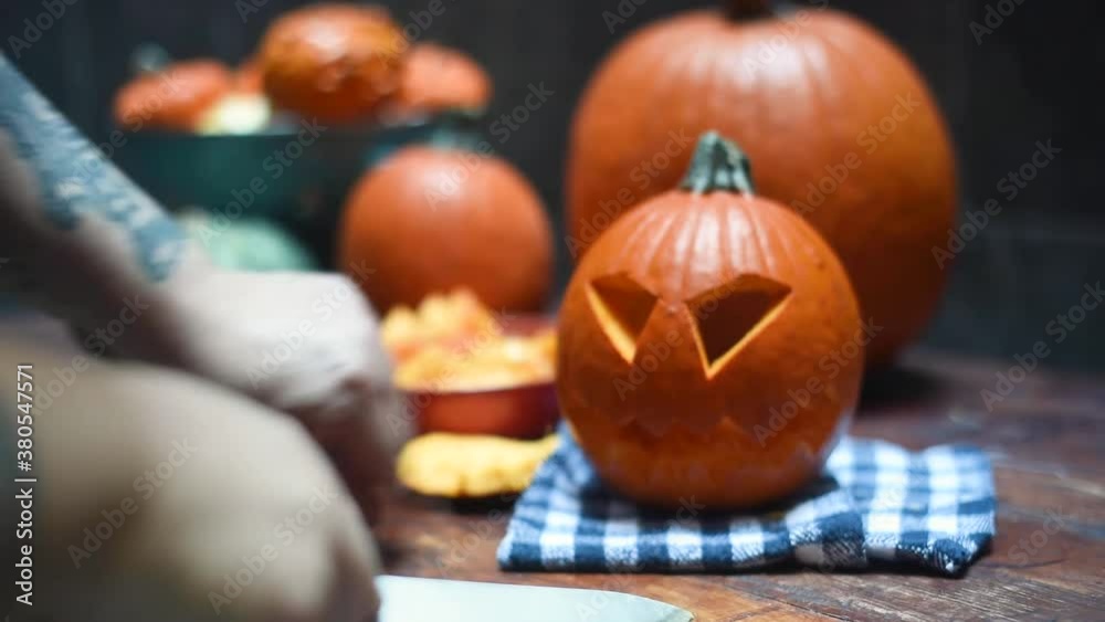 Carvando Calabaza Halloween Otoñal Día de muertos samhain slider rápido