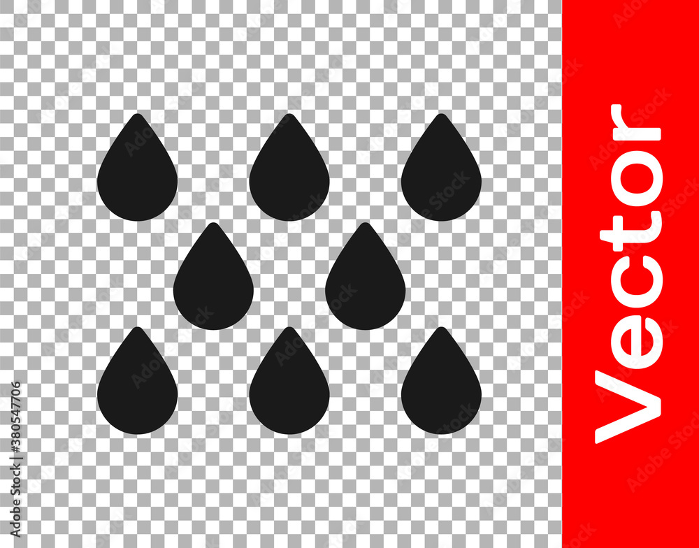 Black Water drop icon isolated on transparent background. Vector. Black Water drop icon isolated on transparent background. Vector.
