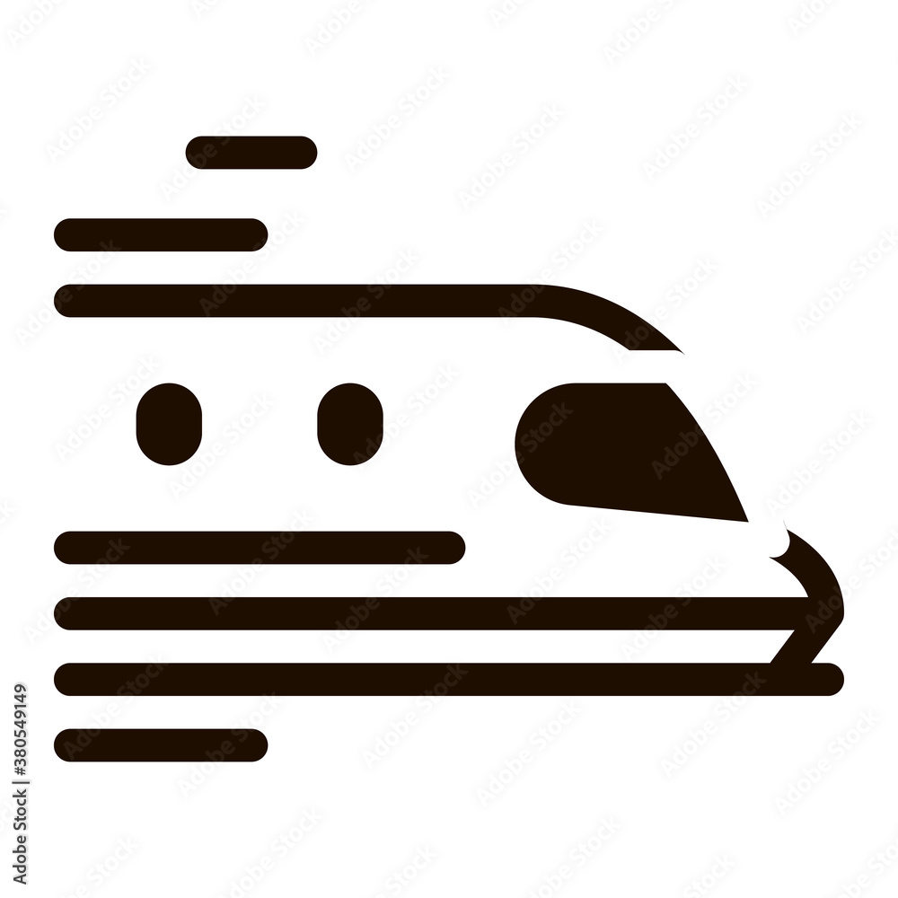 Public Transport Train Vector Sign Icon. Long-distance Fast-moving Train Urban Passenger Transport Pictogram. City Transportation Passage Service Contour Monochrome Illustration Public Transport Train Vector Sign Icon. Long-distance Fast-moving Train Urban Passenger Transport Pictogram. City Transportation Passage Service Contour Monochrome Illustration
